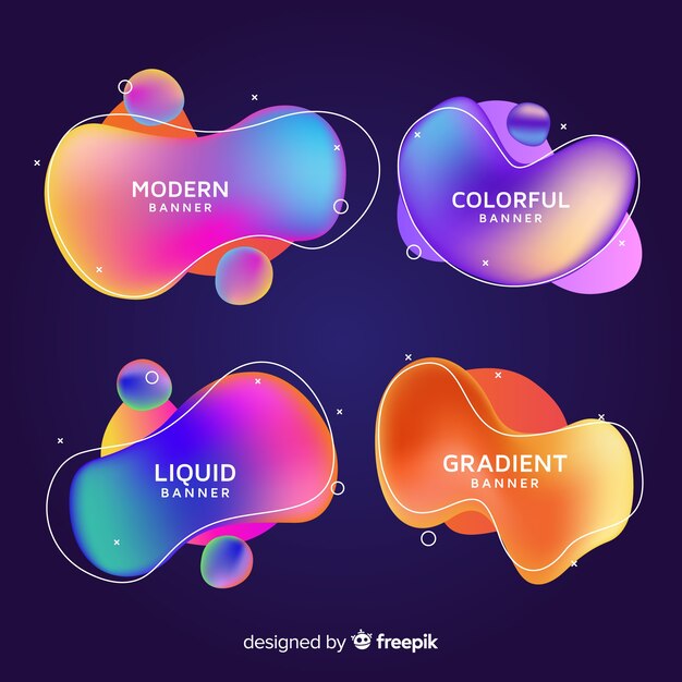 abstract liquid shapes banners 