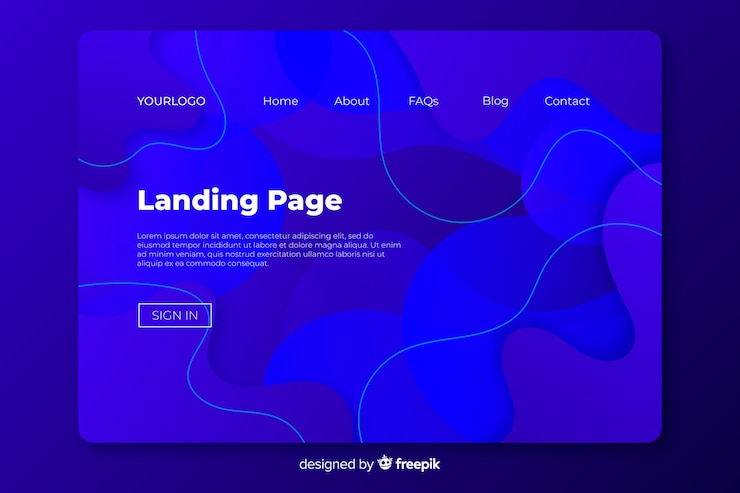 Vector Gratis abstract liquid shapes landing page template