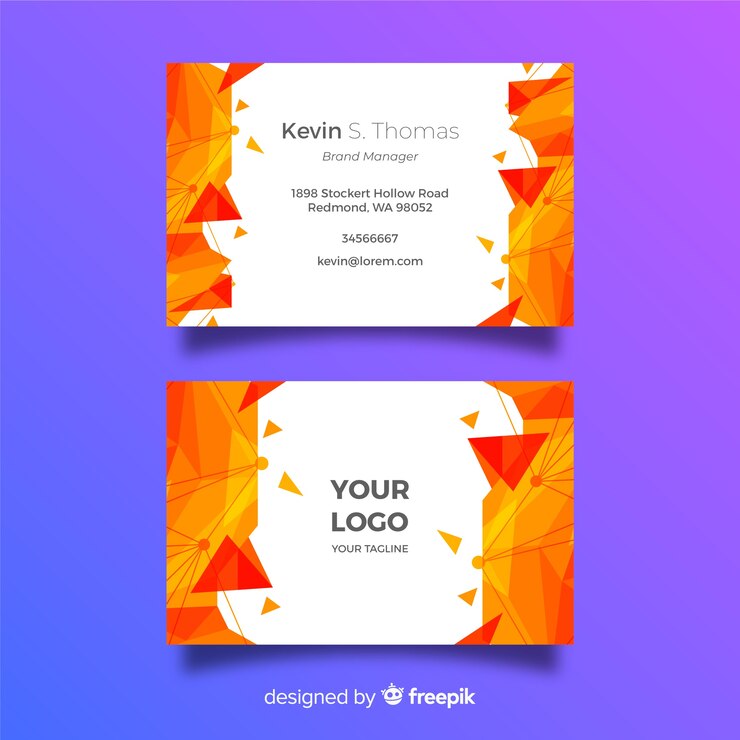 Vector Gratis abstract low poly business card