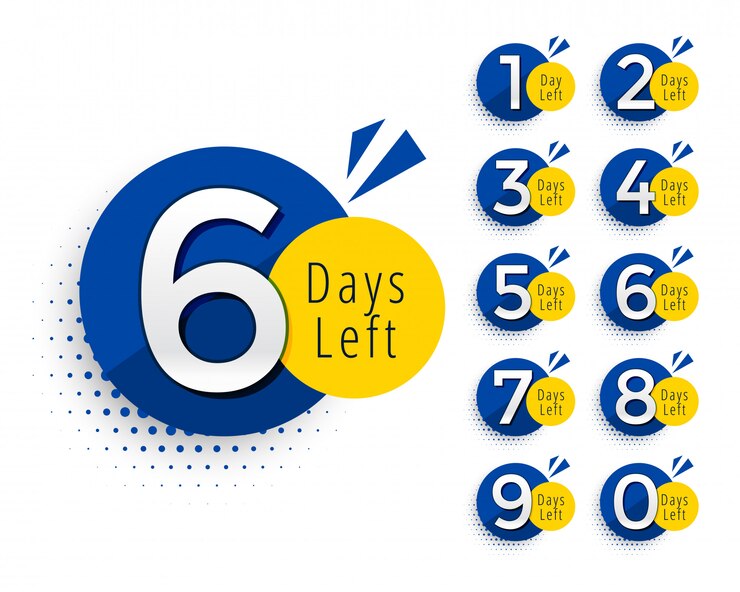 Vector Gratis abstract number of days left symbol design