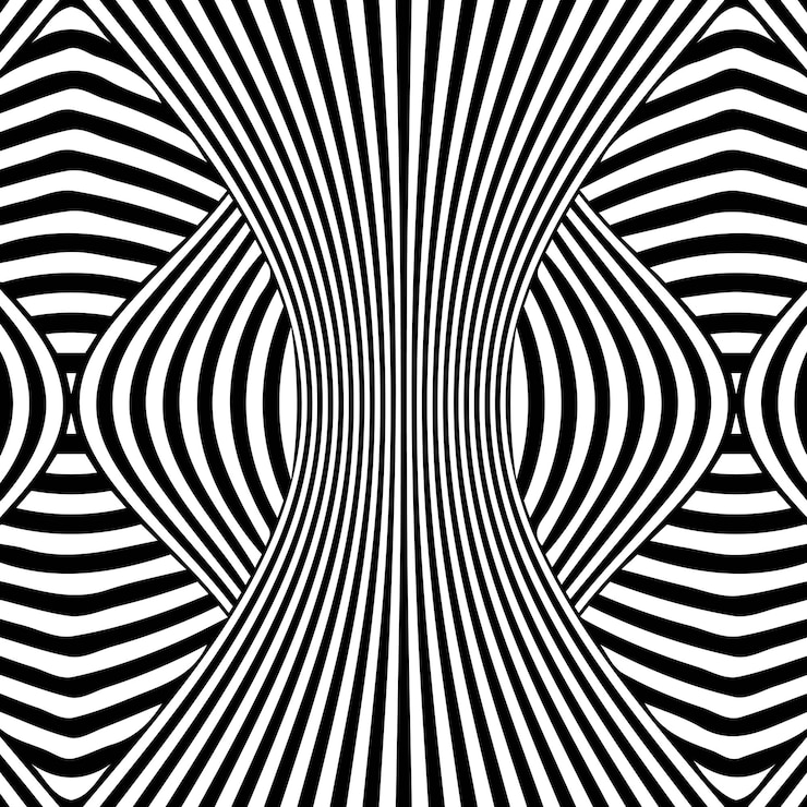 Vector Gratis abstract optical illusion striped background in black and white