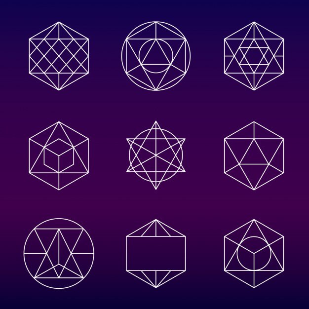 Abstract outlined icons