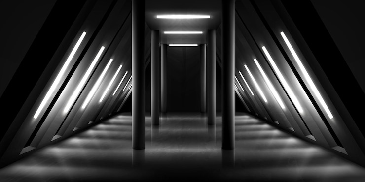 Vector Gratis abstract room black corridor background museum