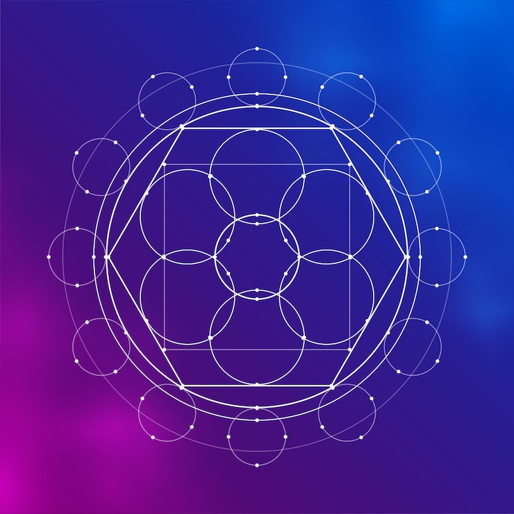 Vector Gratis abstract sacred symbol background combined geometry and alchemy design