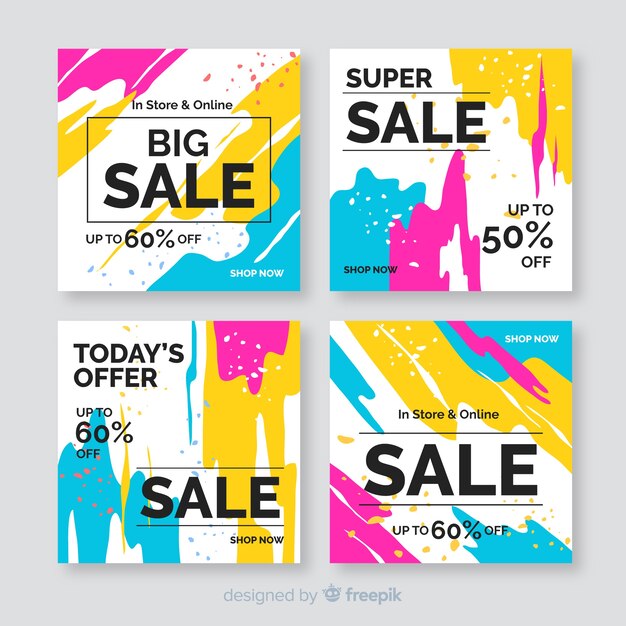 abstract sale instagram post collection