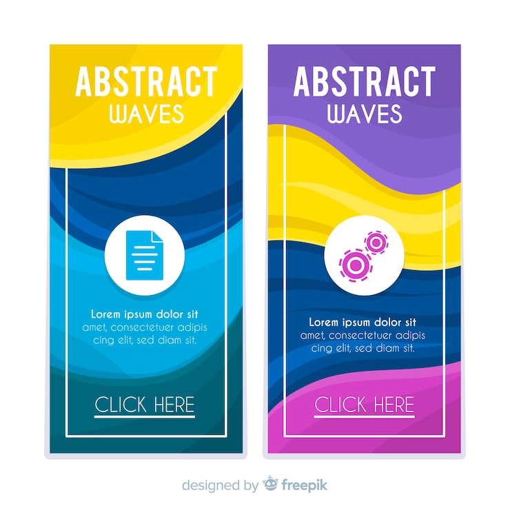 Vector Gratis abstract wave banners