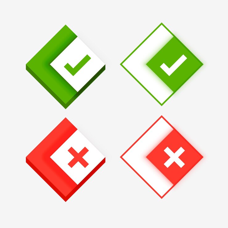 Vector Gratis accepted or denied symbols design