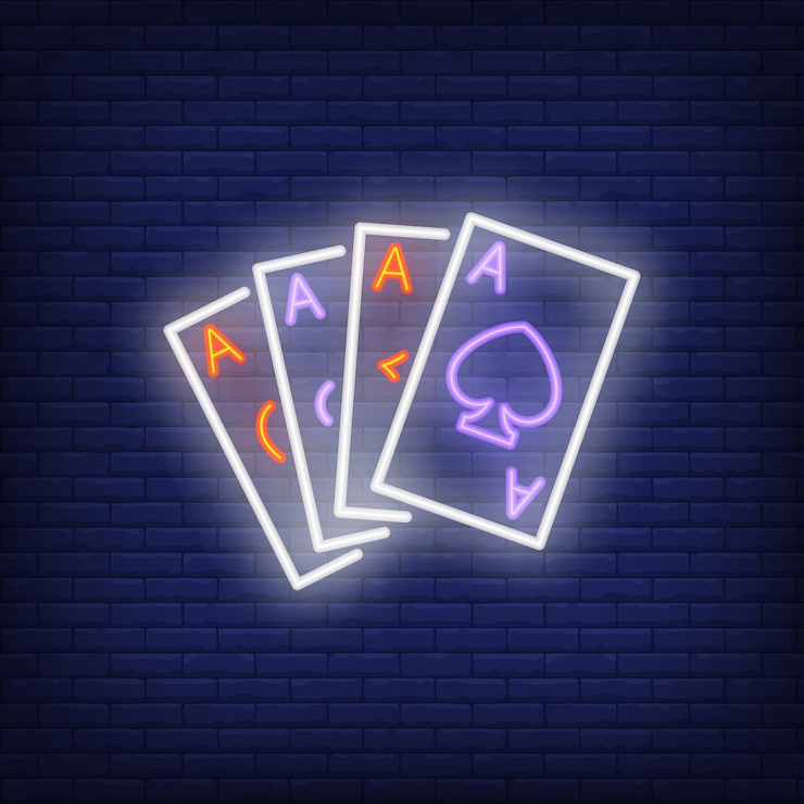 Vector Gratis ace cards neon sign