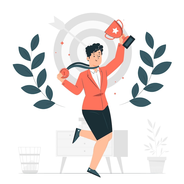 Vector Gratis achievement concept illustration