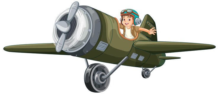 Vector Gratis adventure kid on light aircraft vector