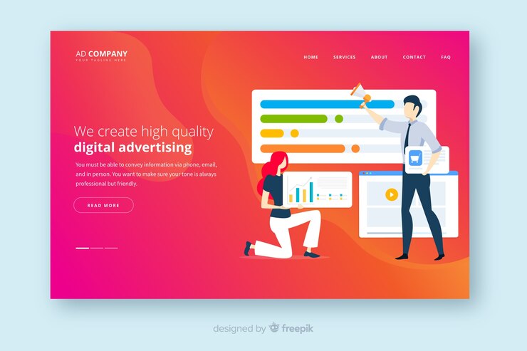 Vector Gratis advertising landing page