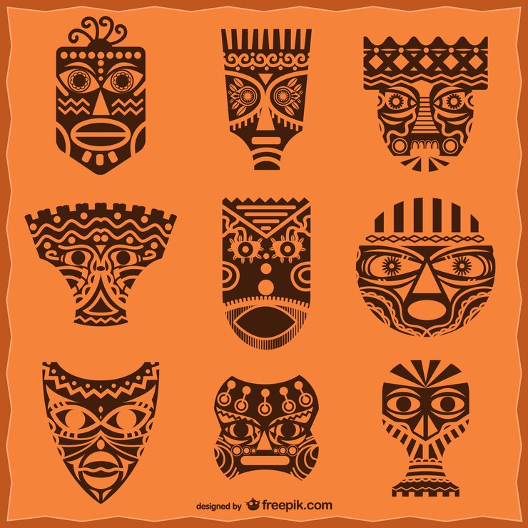 Vector Gratis african masks pack