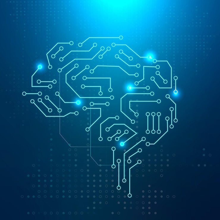 Vector Gratis ai technology brain background vector digital transformation concept