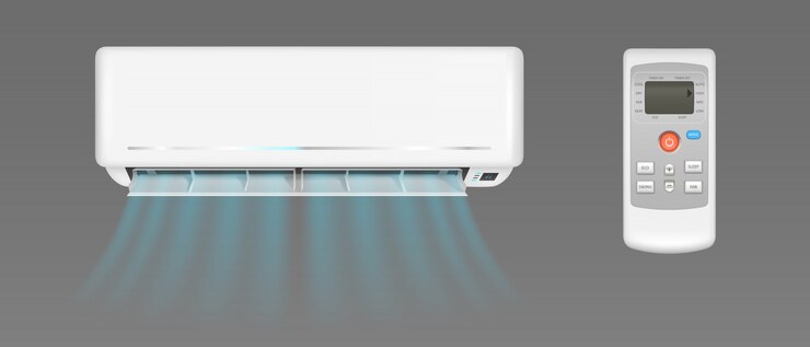 Vector Gratis air conditioner with cold wind and remote control