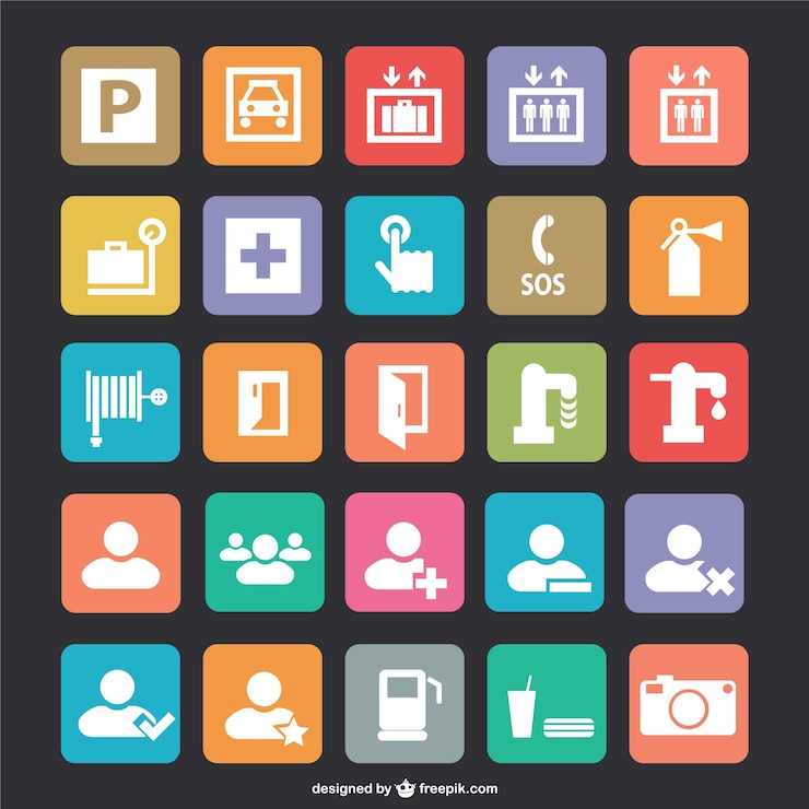 Vector Gratis airport elements icons