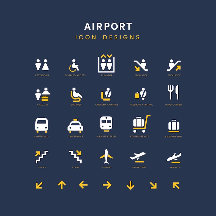 Vector Gratis airport service signs vector set