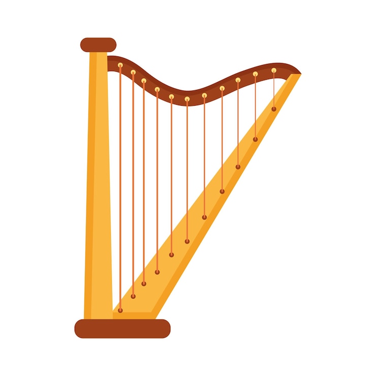 Vector Gratis alat musik harpa warisan hispanik