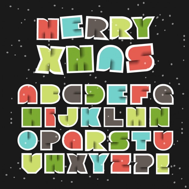 Vector Gratis alfabet natal warna-warni