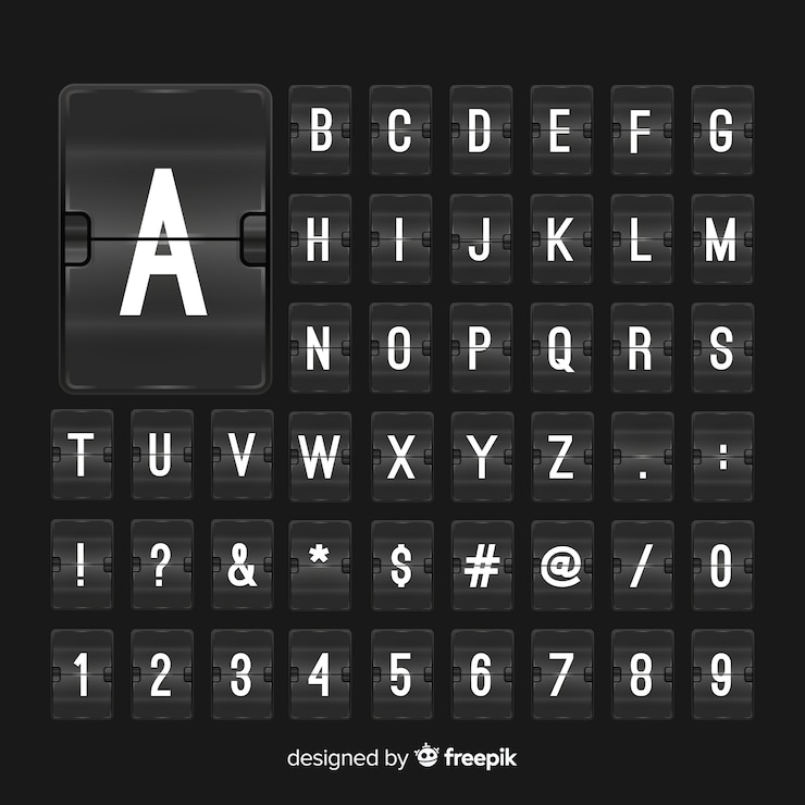 Vector Gratis alfabet papan skor