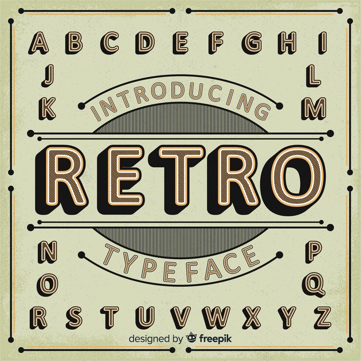 Vector Gratis alfabet retro
