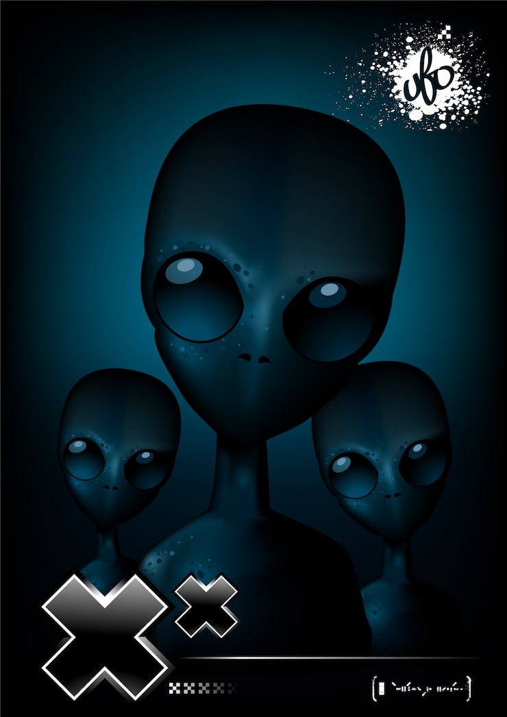 Vector Gratis alien poster template