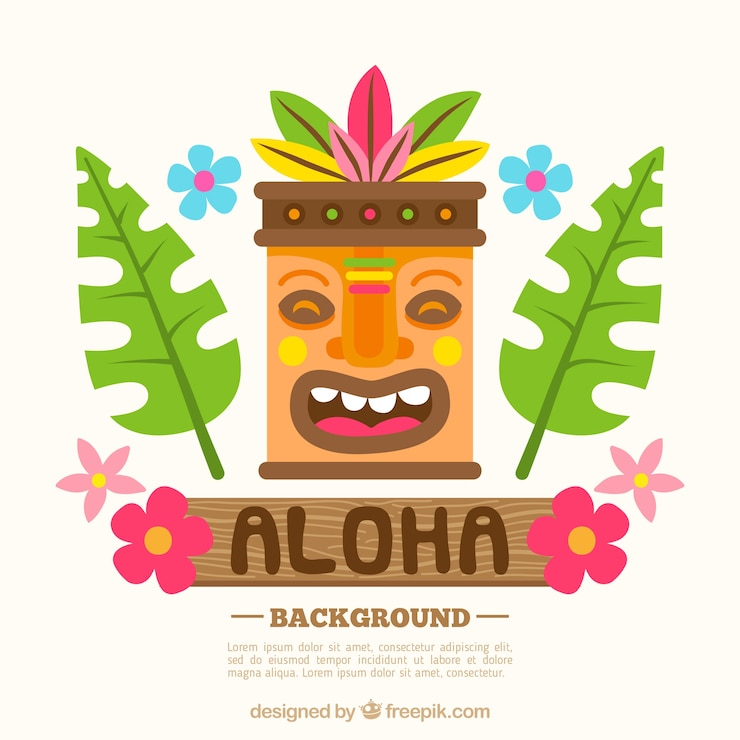 Vector Gratis aloha background with mask