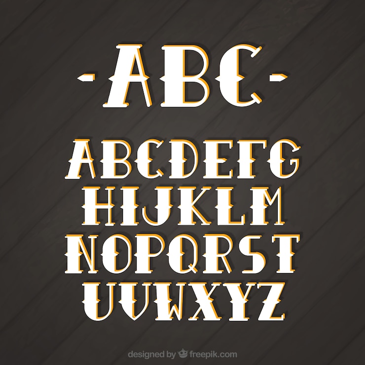 Vector Gratis alphabet in vintage style