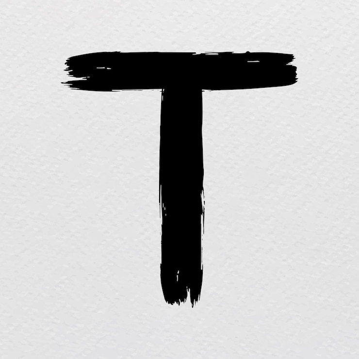 Vector Gratis alphabet t brush stroke style typography vector