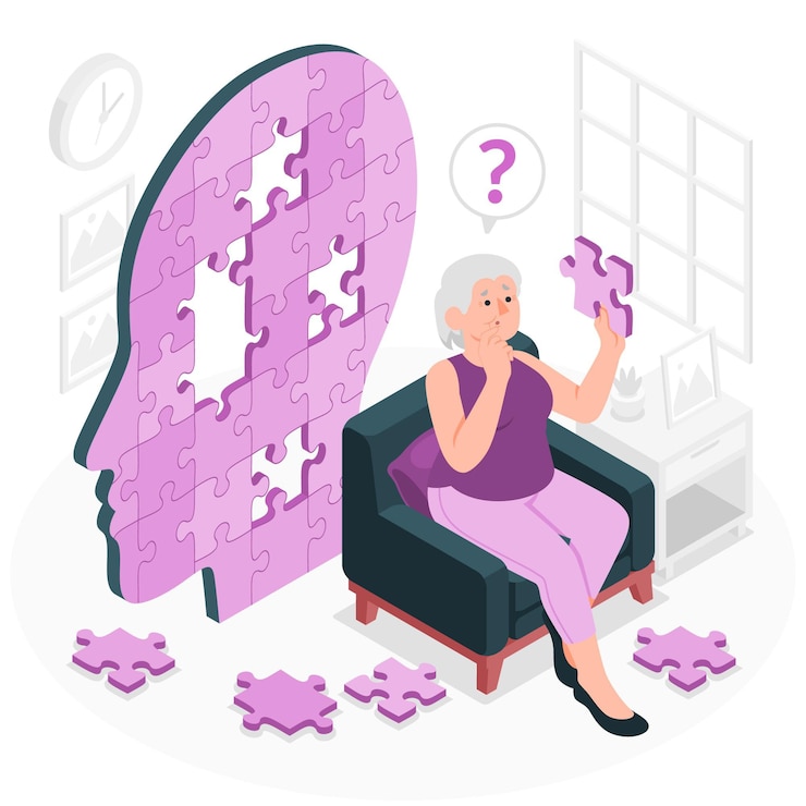 Vector Gratis alzheimer concept illustration