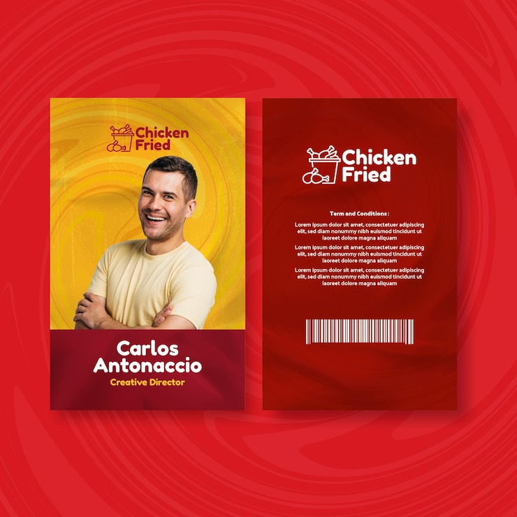 Vector Gratis american food id card design template