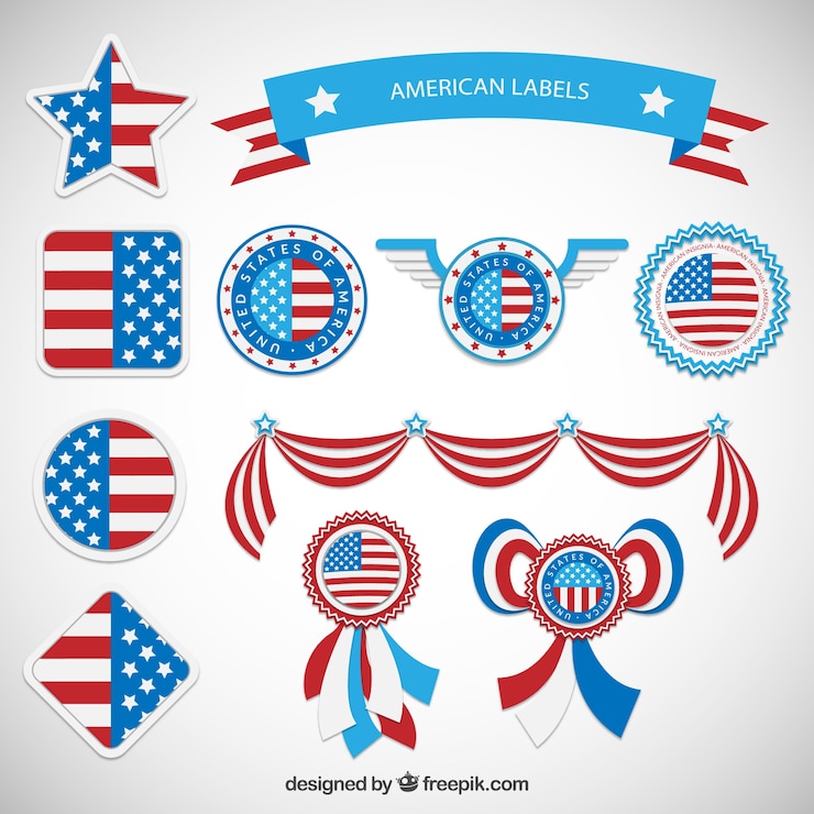 Vector Gratis american labels collection