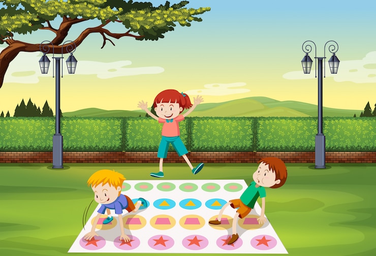 Vector Gratis anak-anak bermain di taman