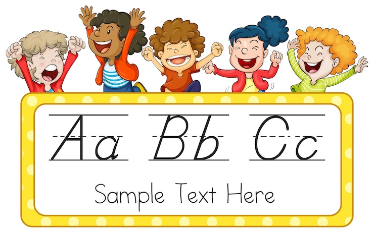 Vector Gratis anak-anak dan alfabet bahasa inggris