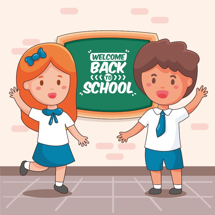 Vector Gratis anak-anak kembali ke sekolah