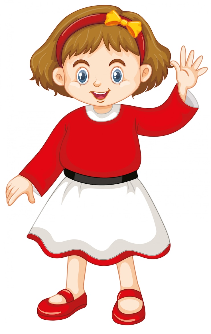 Vector Gratis anak kecil lucu bahagia tersenyum terisolasi pada warna putih