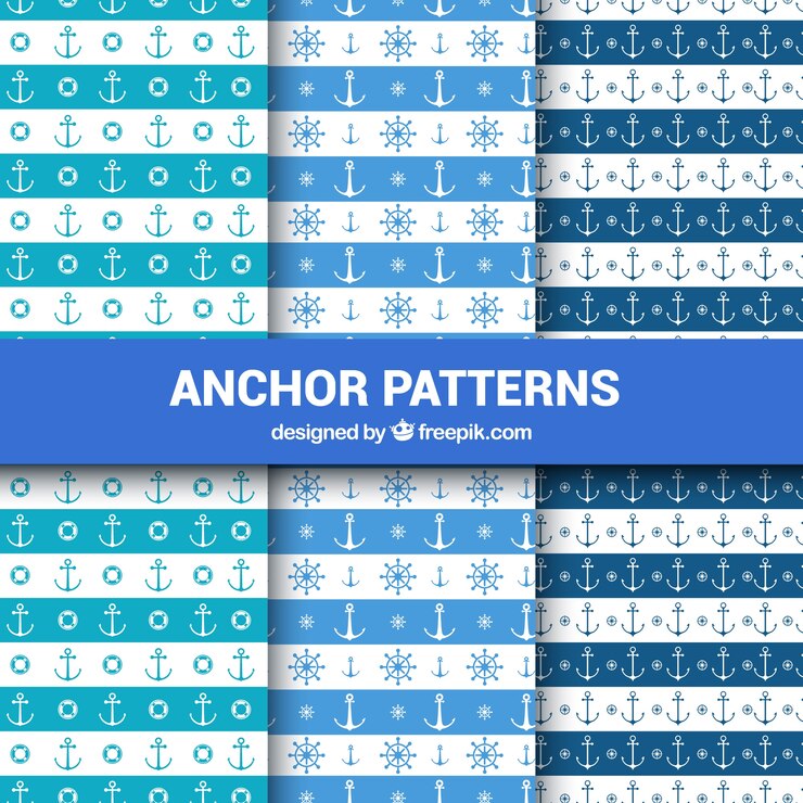 Vector Gratis anchor pattern set