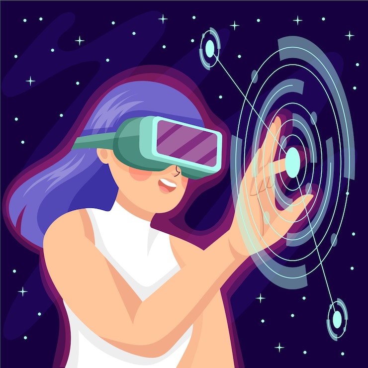 Vector Gratis and drawn flat design metaverse illustration