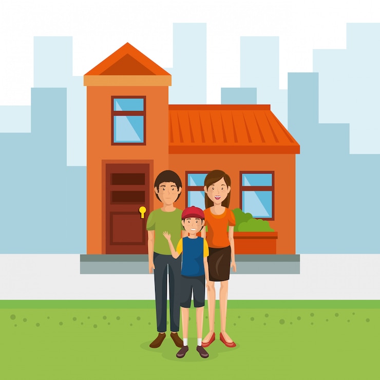 Vector Gratis anggota keluarga jauh dari rumah