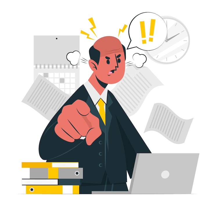 Vector Gratis angry boss concept illustration