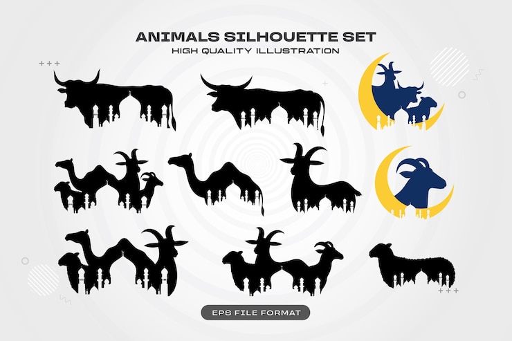 Vector Gratis animal silhouette set vector illustration