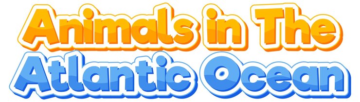 Vector Gratis animals in the atlantic ocean text logo
