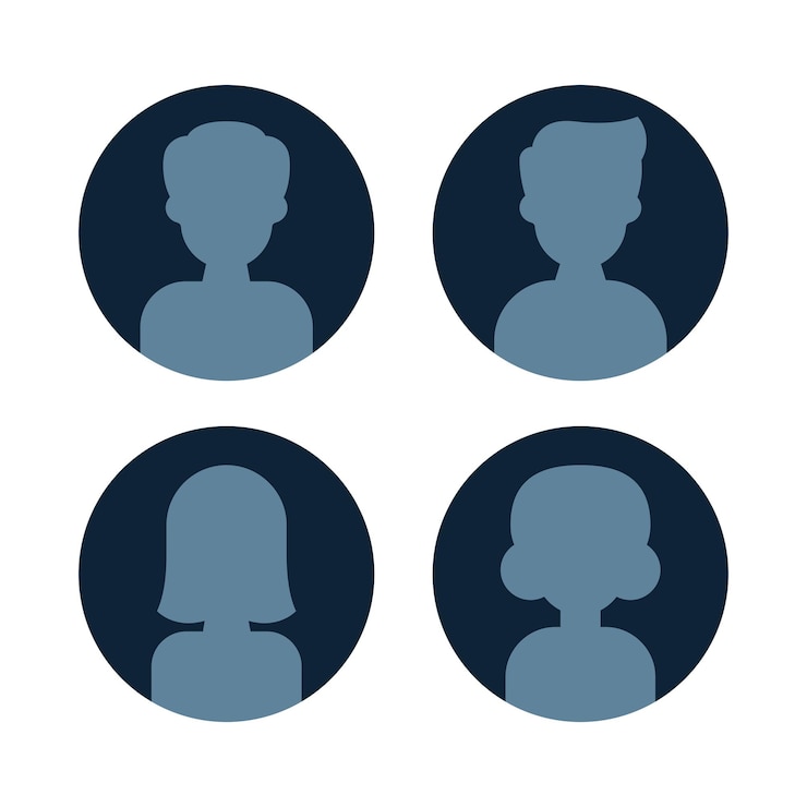 Vector Gratis anonymous avatars circles set