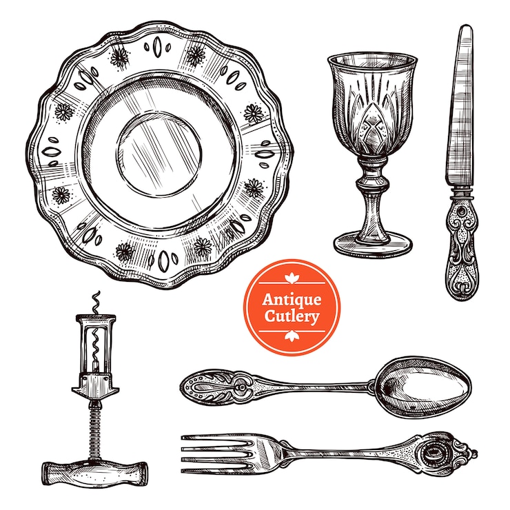 Vector Gratis antique cutlery set