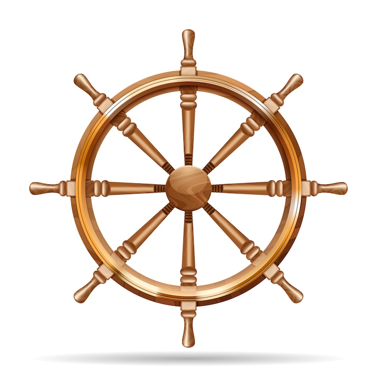 Vector Gratis antique wooden ship wheel