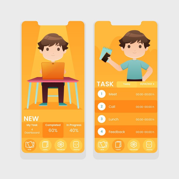 Vector Gratis aplikasi manajemen tugas