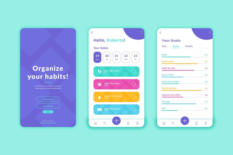 Vector Gratis aplikasi pelacak tujuan dan kebiasaan