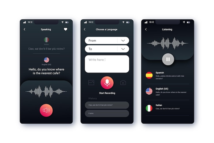 Vector Gratis aplikasi penerjemah suara