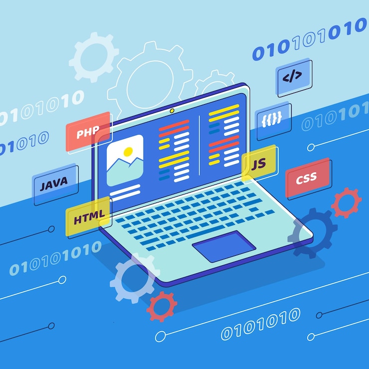 Vector Gratis app development concept with laptop