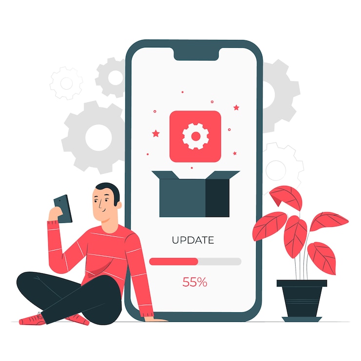 Vector Gratis app installation illustration concept