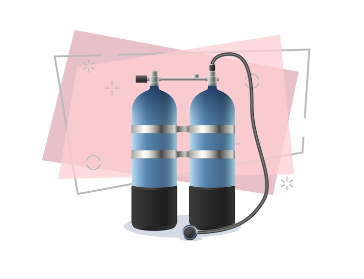 Vector Gratis aqualung flat illustration